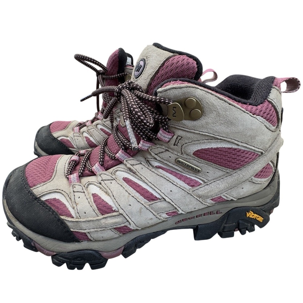 Merrell Hiking Boots Size 8 Womens 38.5 Moab Mid Waterproof Boulder Blush J06052